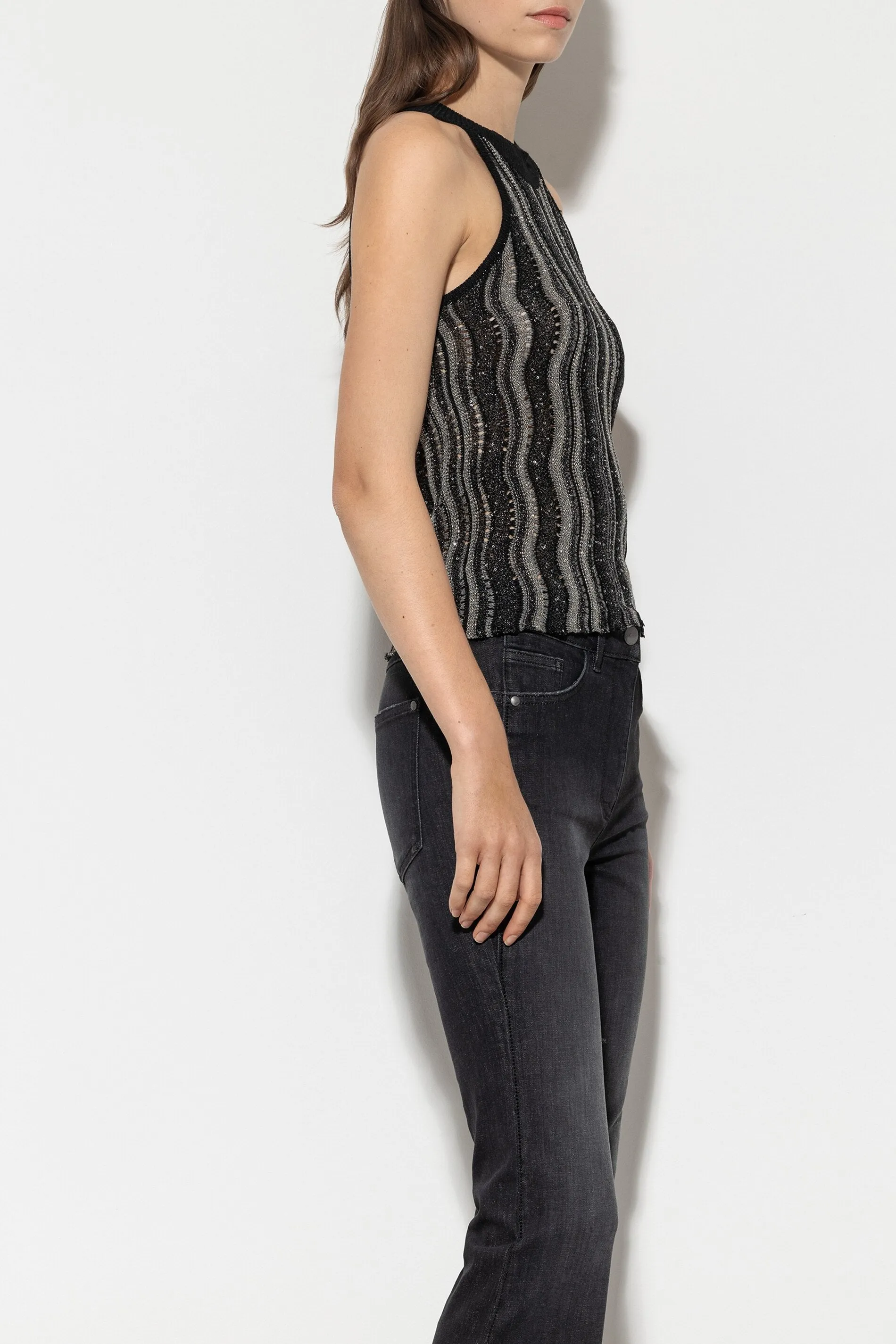 LUISA CERANO Grey Tank Top