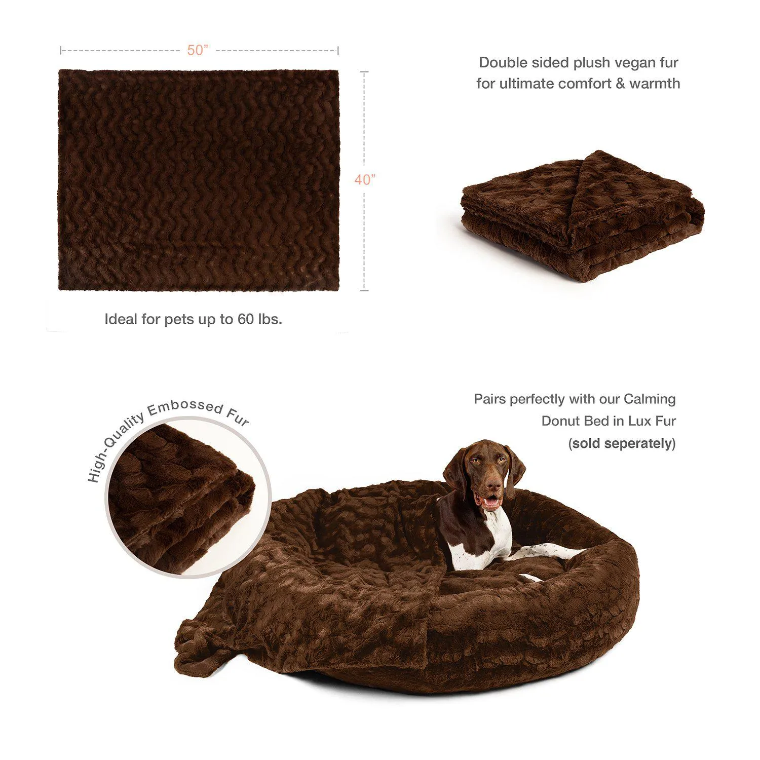 Lux Fur Pet Blanket - 40"x50"