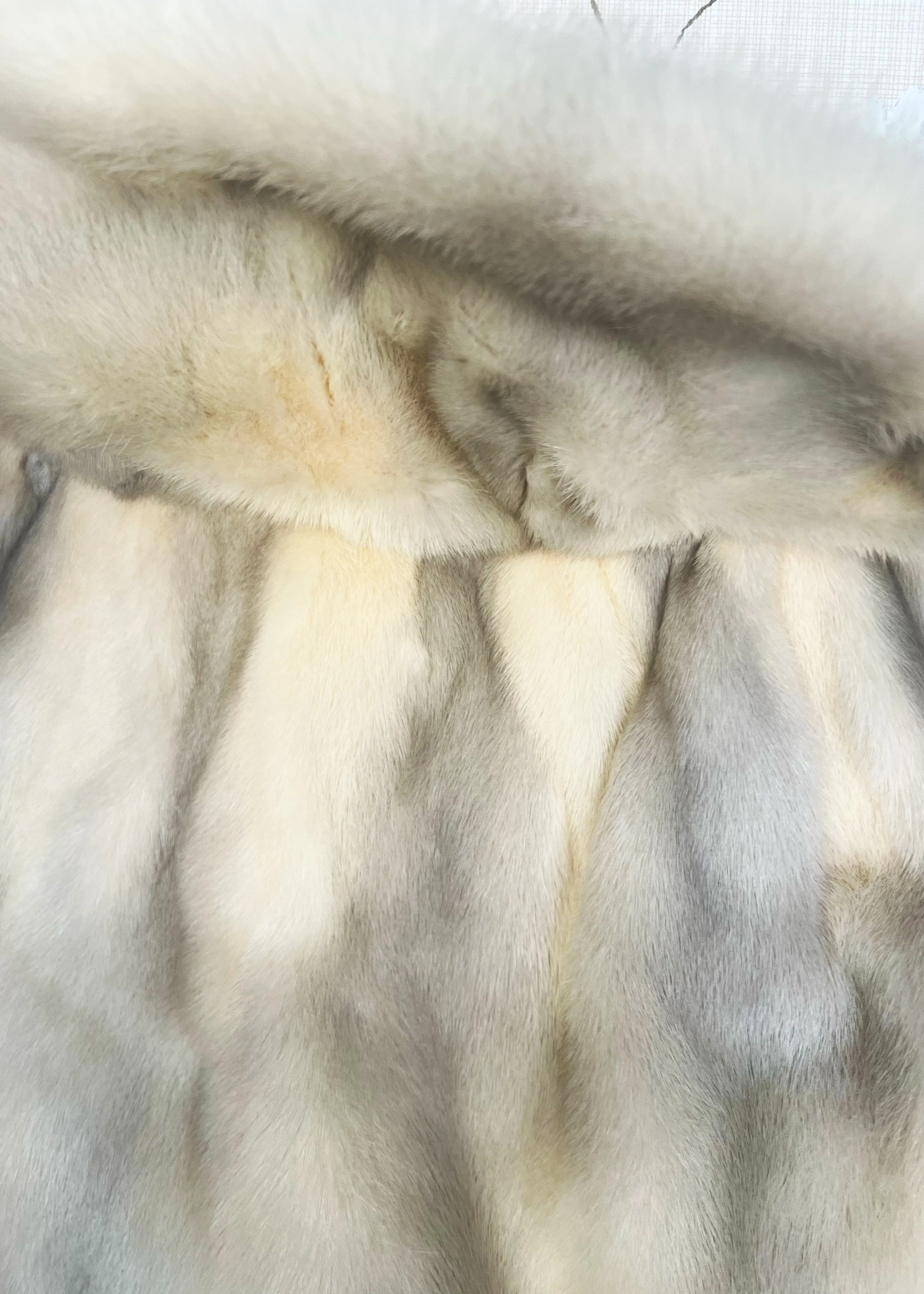 Luxury Beige Real Mink Fur Shawl