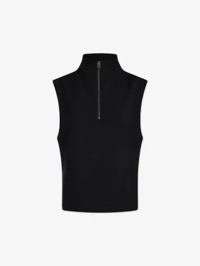 Magnolia Half Zip Tank Black