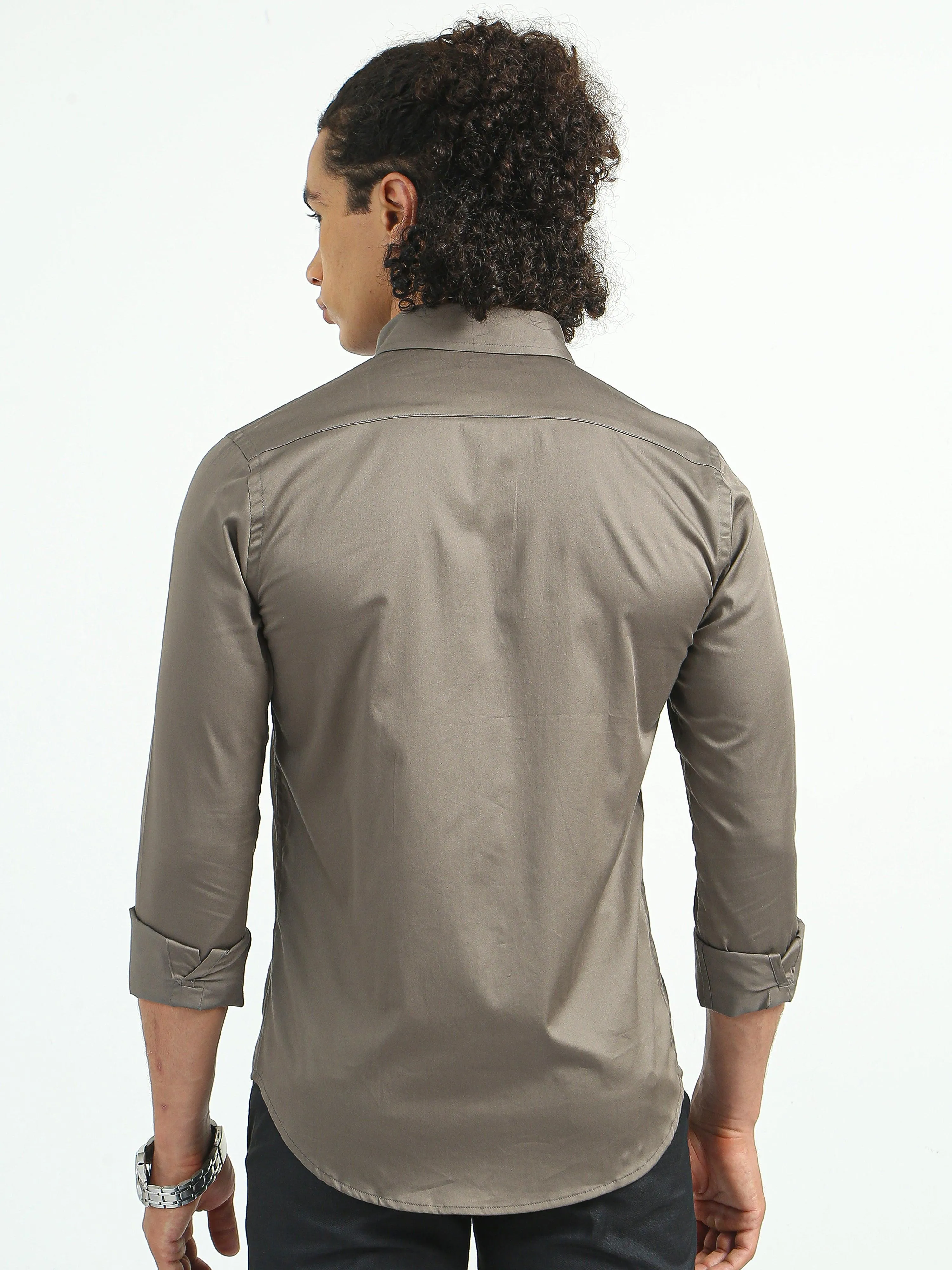 Mart Satin Shirt Brown