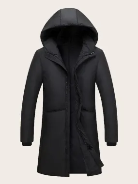 Men Zip Up Hooded Puffer Coat