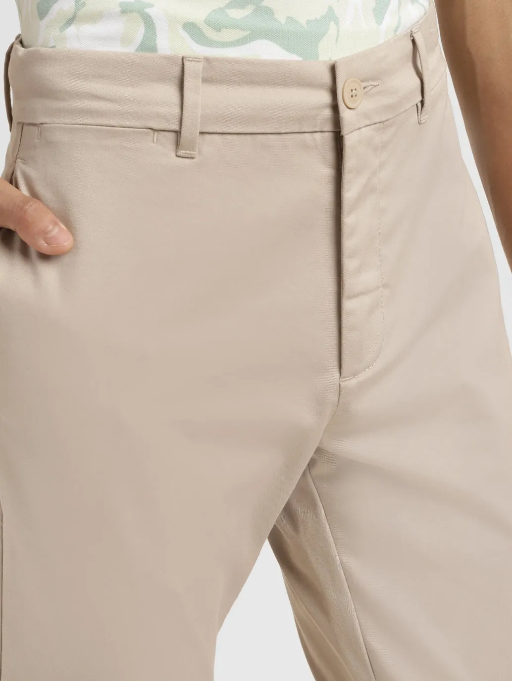 Men's Beige Slim Fit Chinos