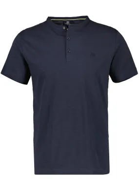 Men's Brand Logo Embroidered Henley Top,Navy