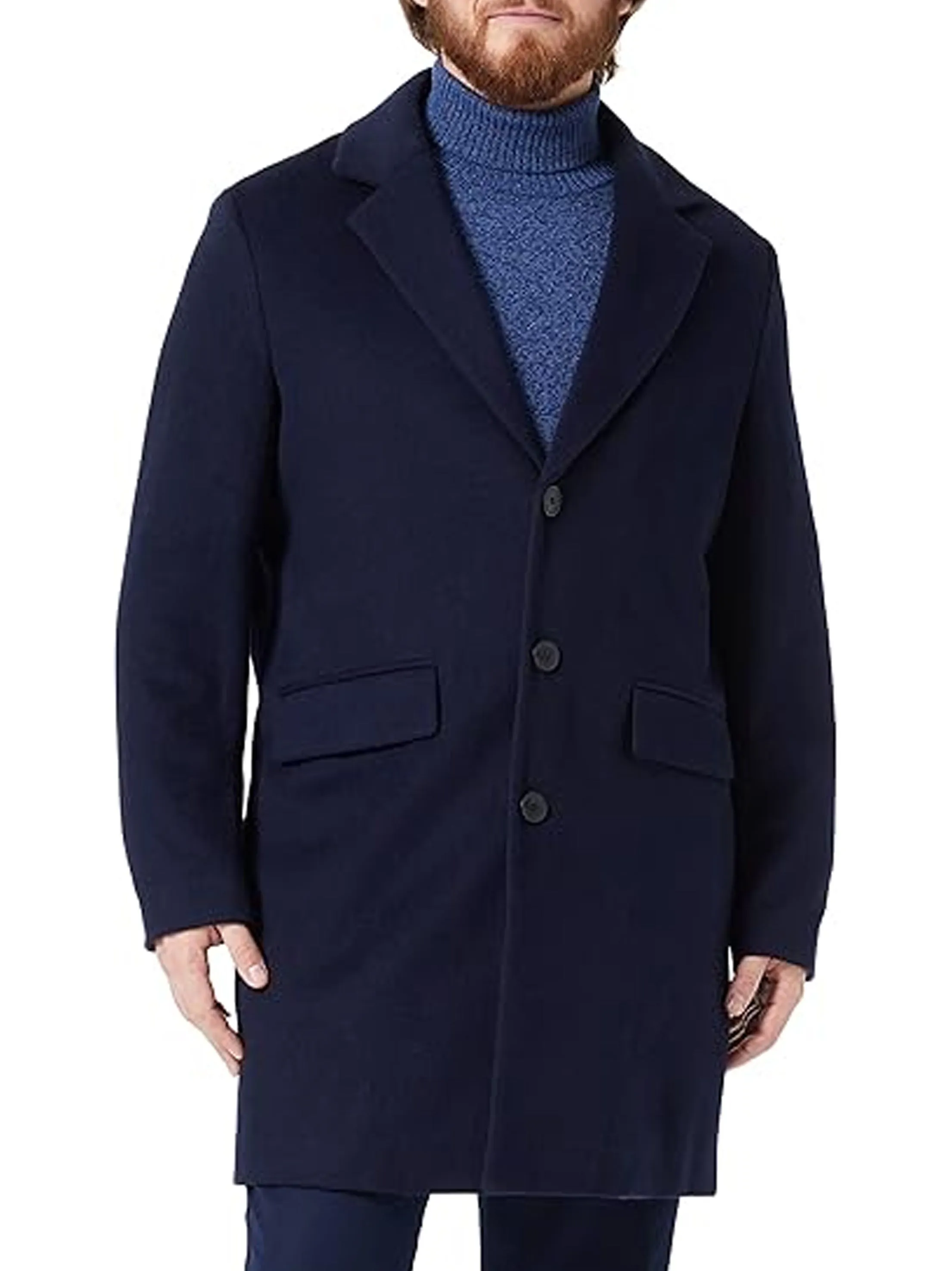 Men's Plain Classic Coat,Navy