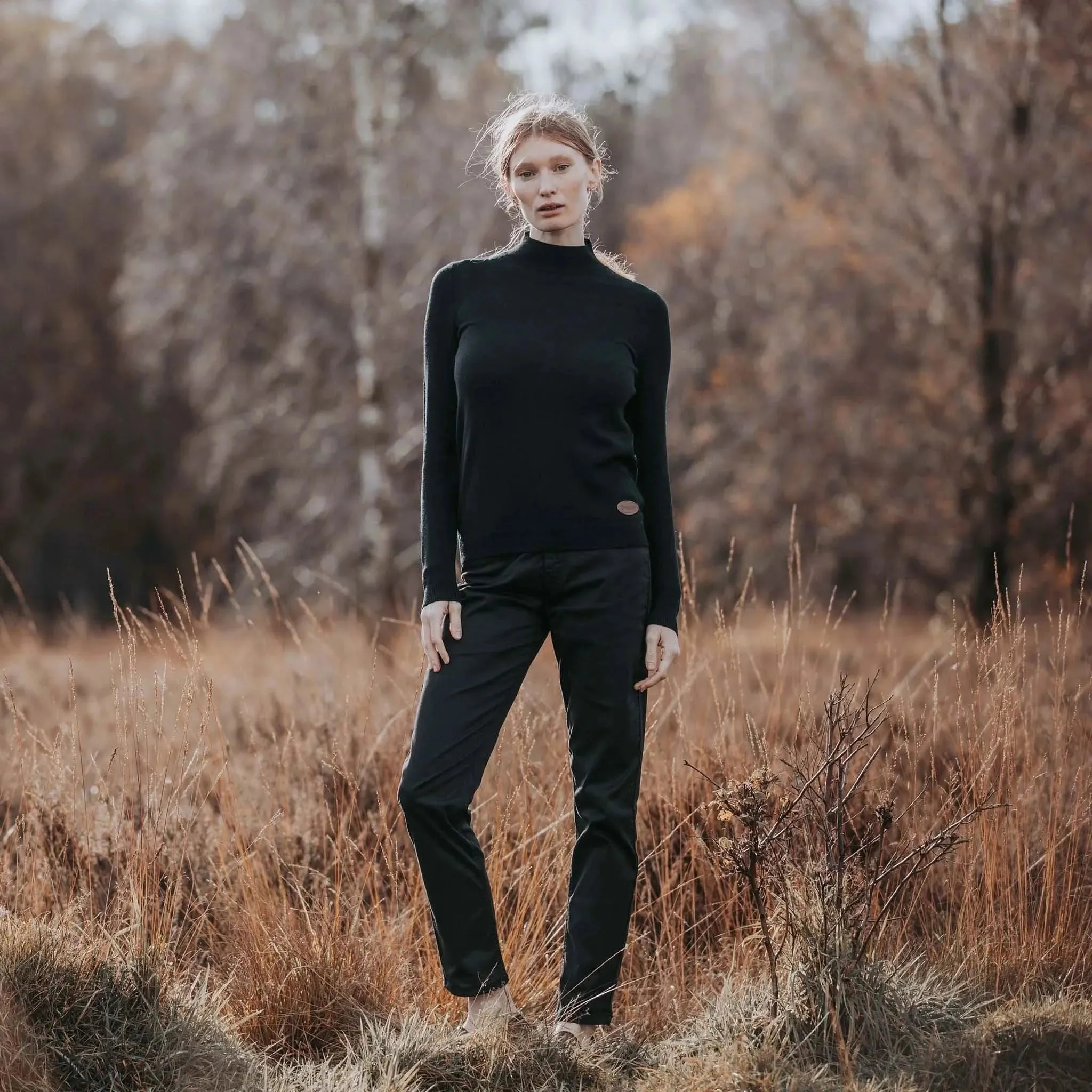 Merino Wool Turtle Neck Black Jumper