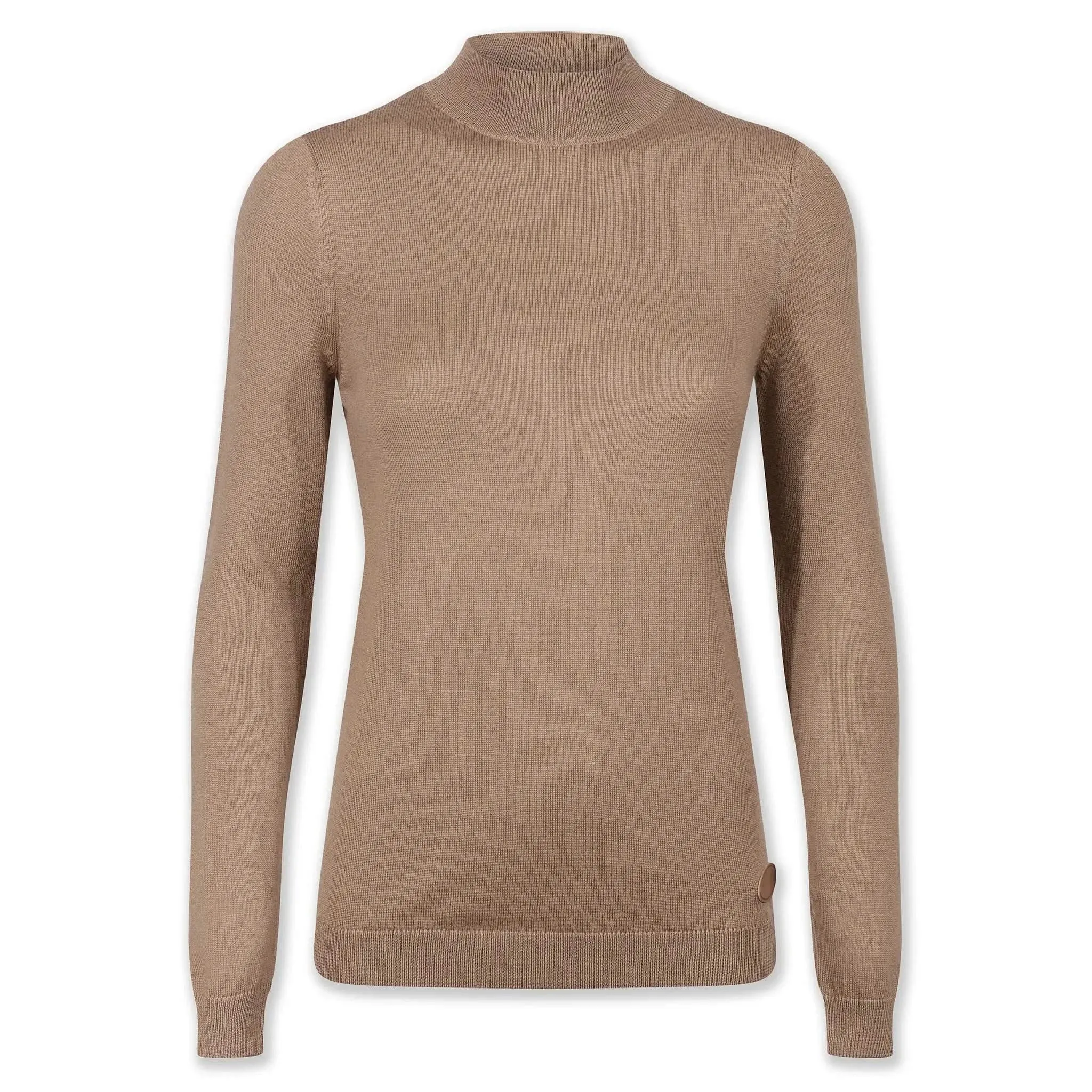 Merino Wool Turtle Neck Camel Jumper