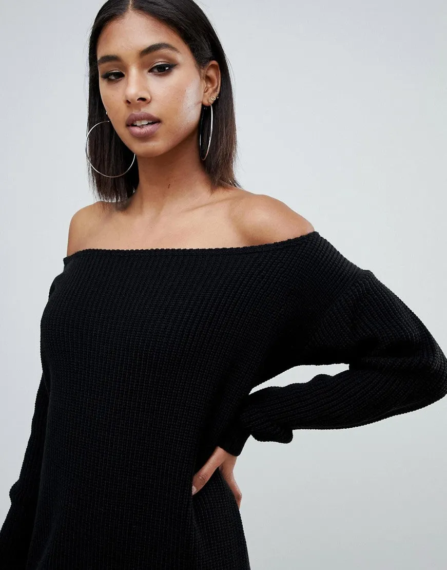 Missguided off the shoulder jumper dress