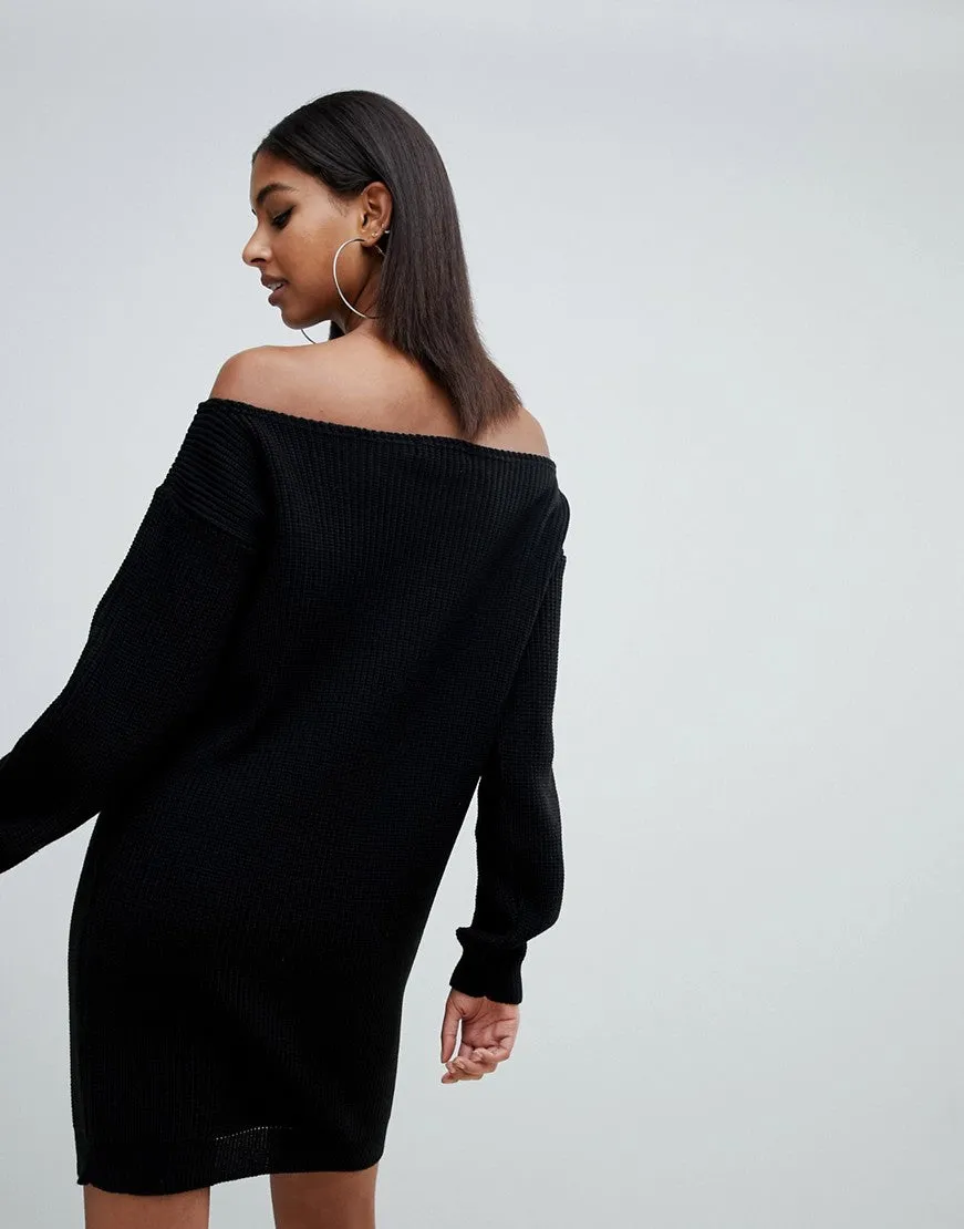 Missguided off the shoulder jumper dress