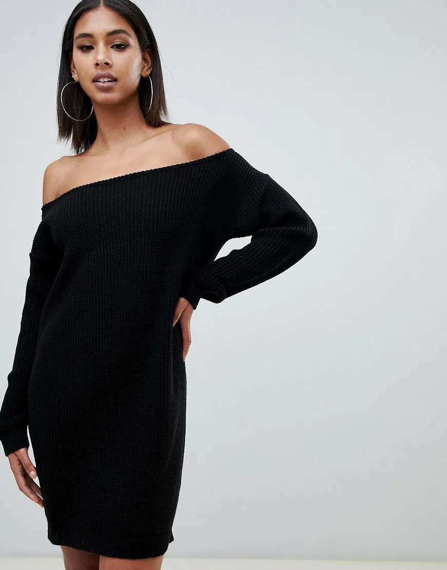 Missguided off the shoulder jumper dress