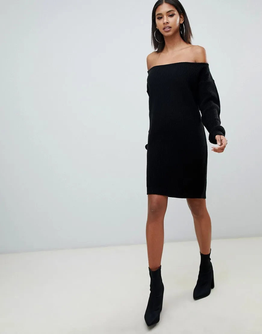 Missguided off the shoulder jumper dress