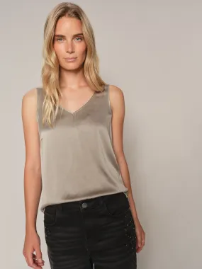 MMAstrid V-Neck Silk Tank Top