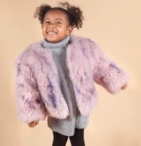 Morocco Faux Fur Coat Custom Dyed in Cotton Candy