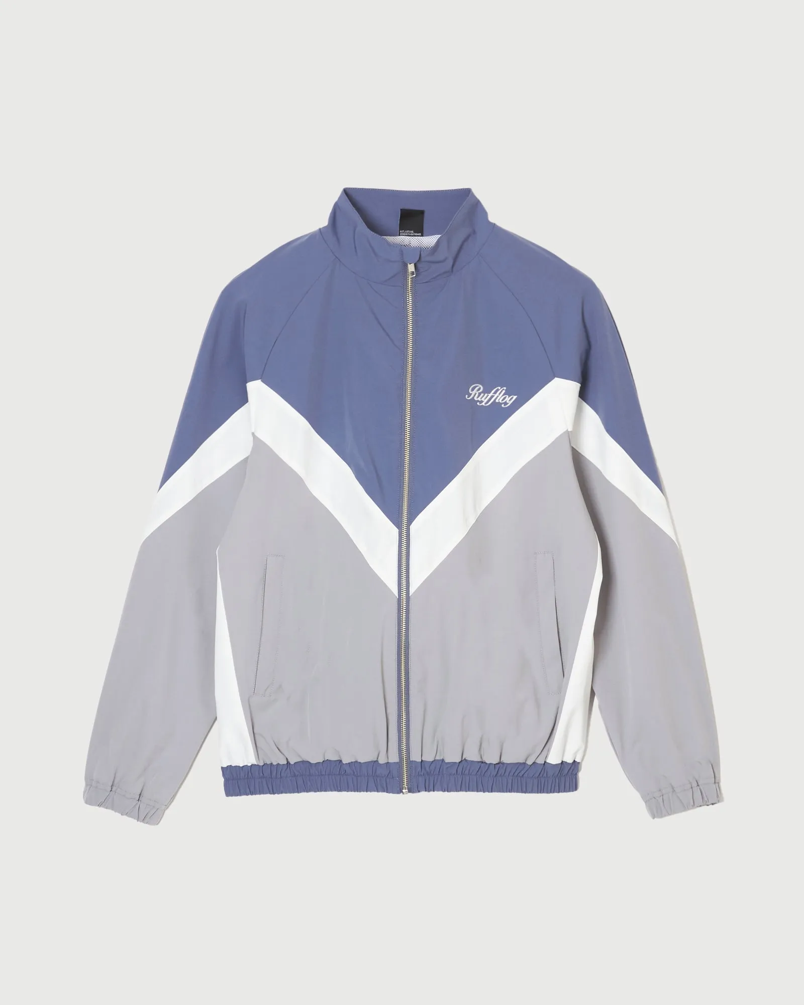 MULTI COLOR NYLON TRACK JACKET BLUE