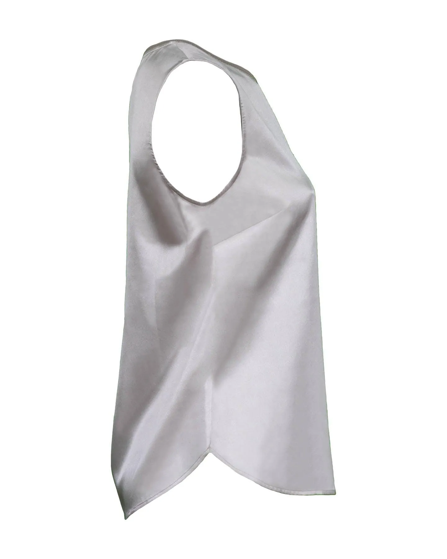 Neck Detail Silk Tank Top