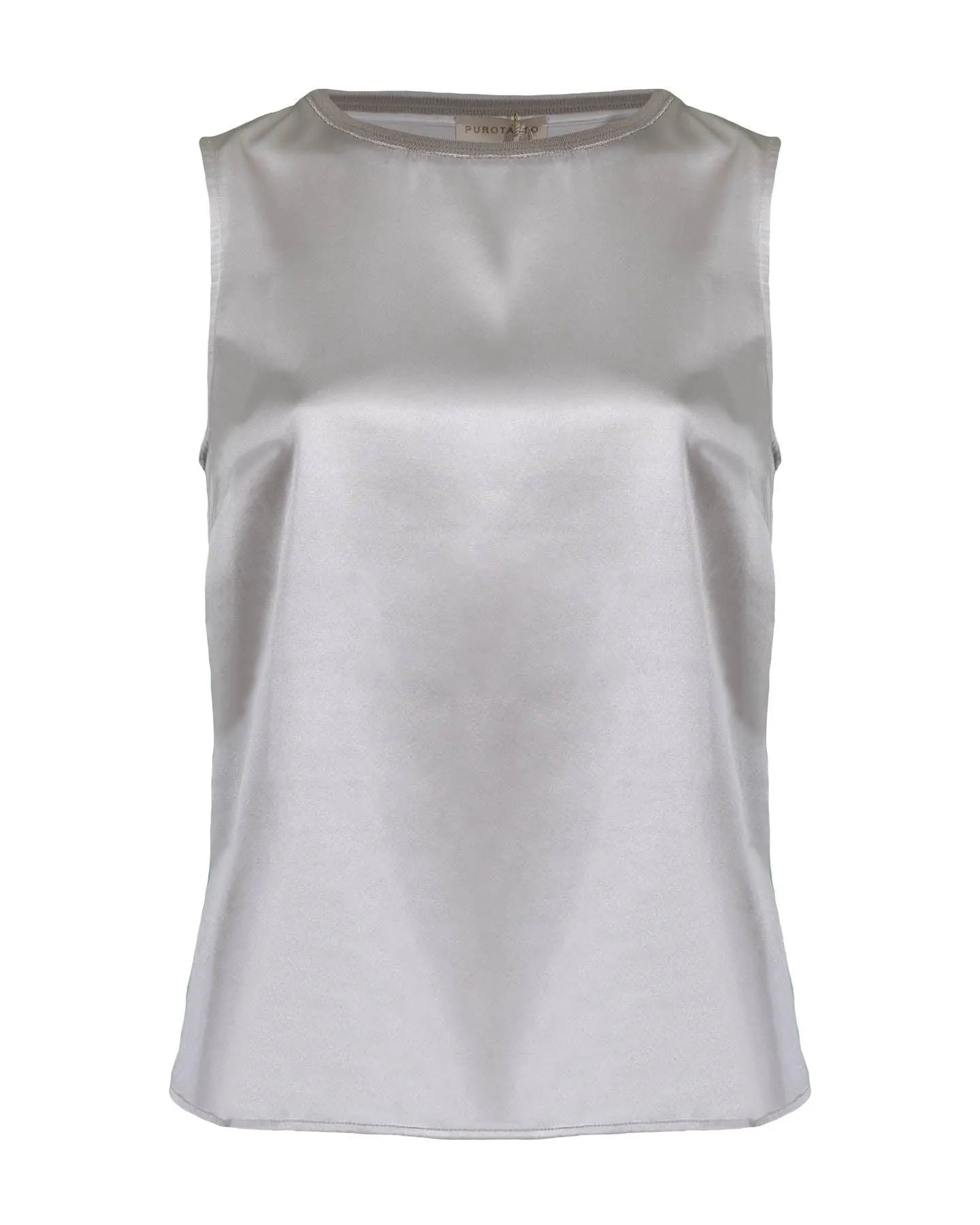 Neck Detail Silk Tank Top