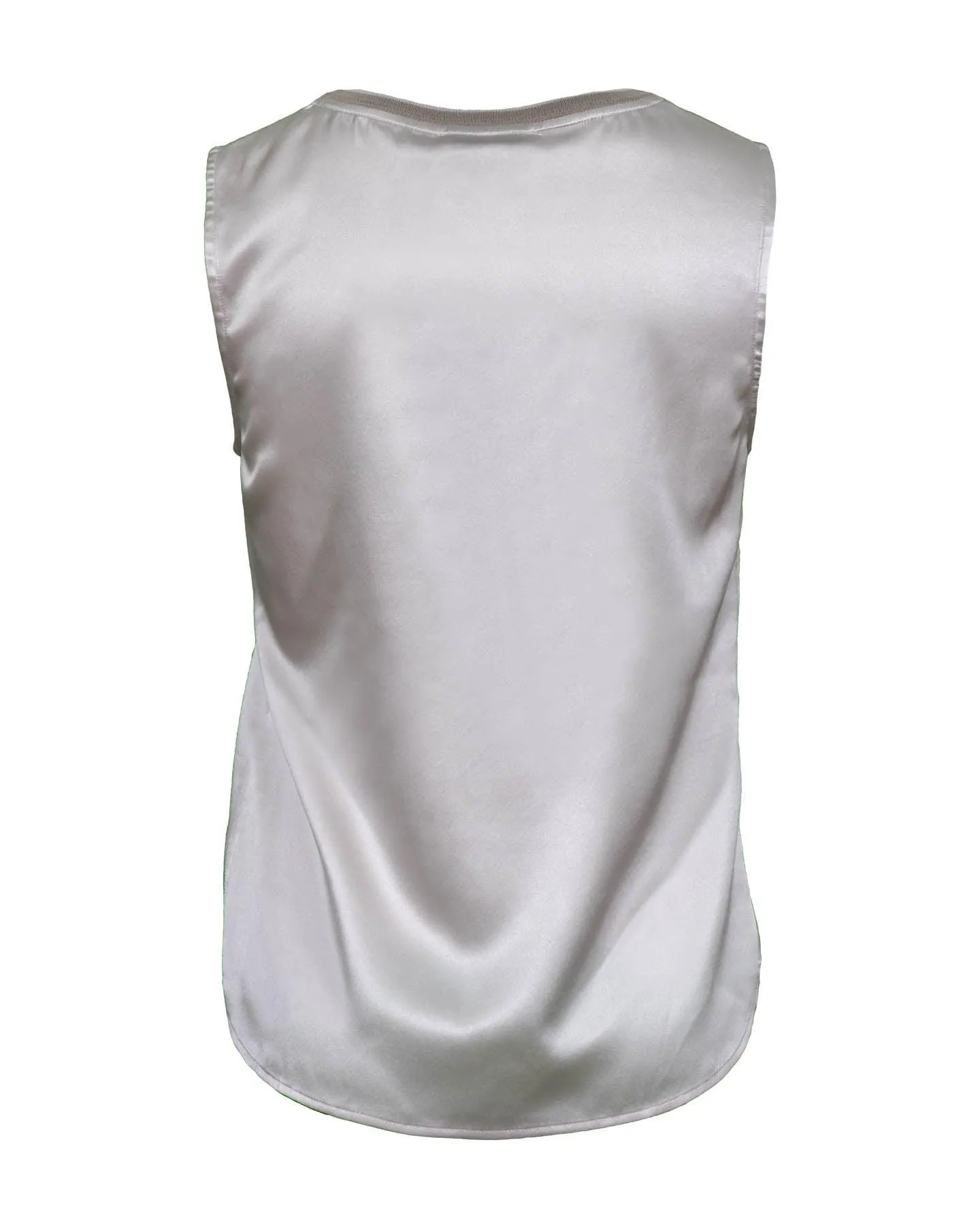 Neck Detail Silk Tank Top