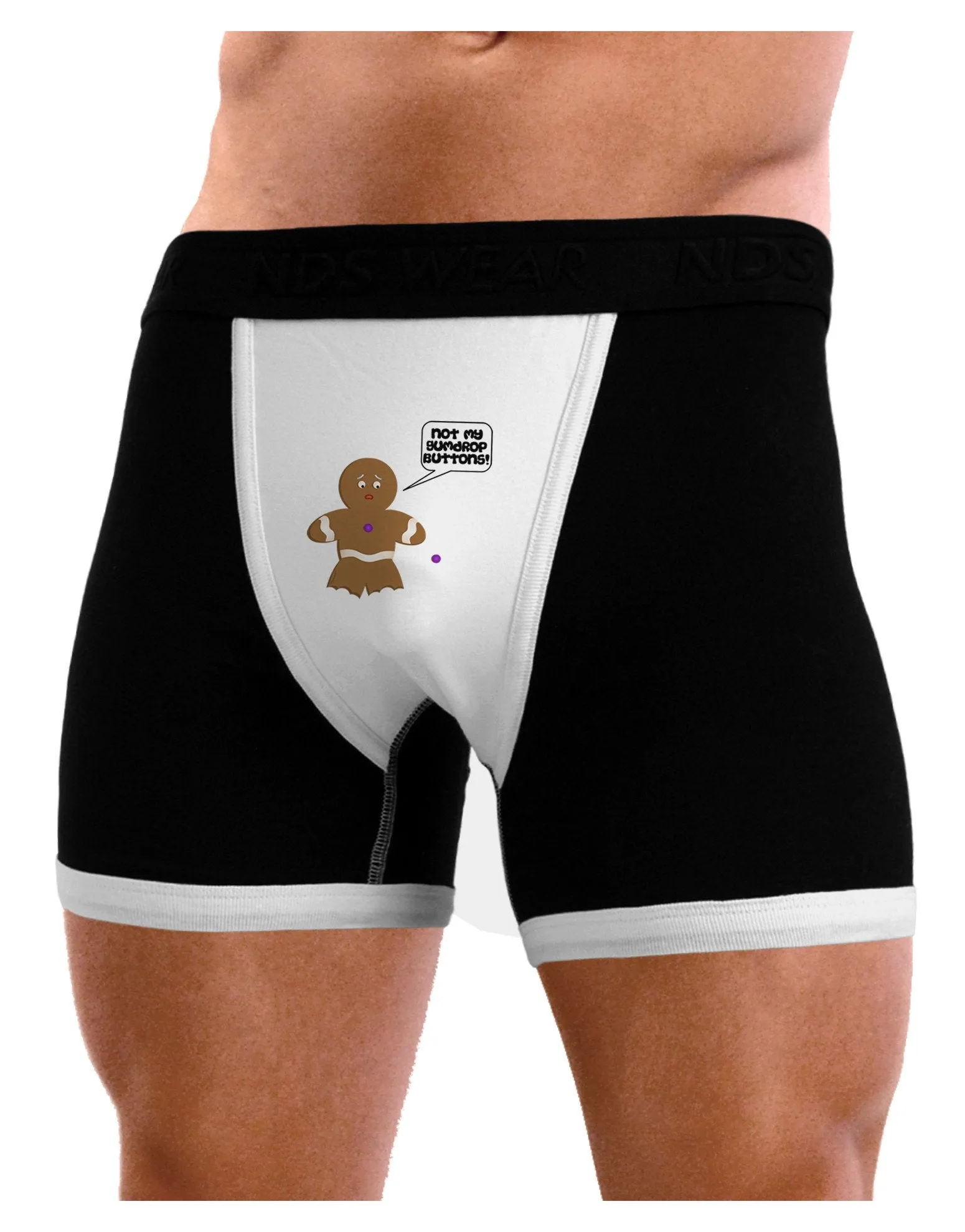 Not My Gumdrop Buttons Gingerbread Man Christmas Mens Boxer Brief Underwear