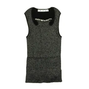 NWT OFF-WHITE C/O VIRGIL ABLOH Black Shiny Logo Tank Top Size 4/40 $1035