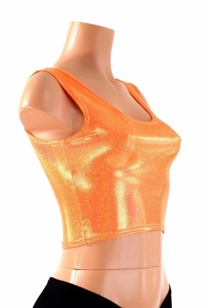 Orange Sparkly Tank Crop