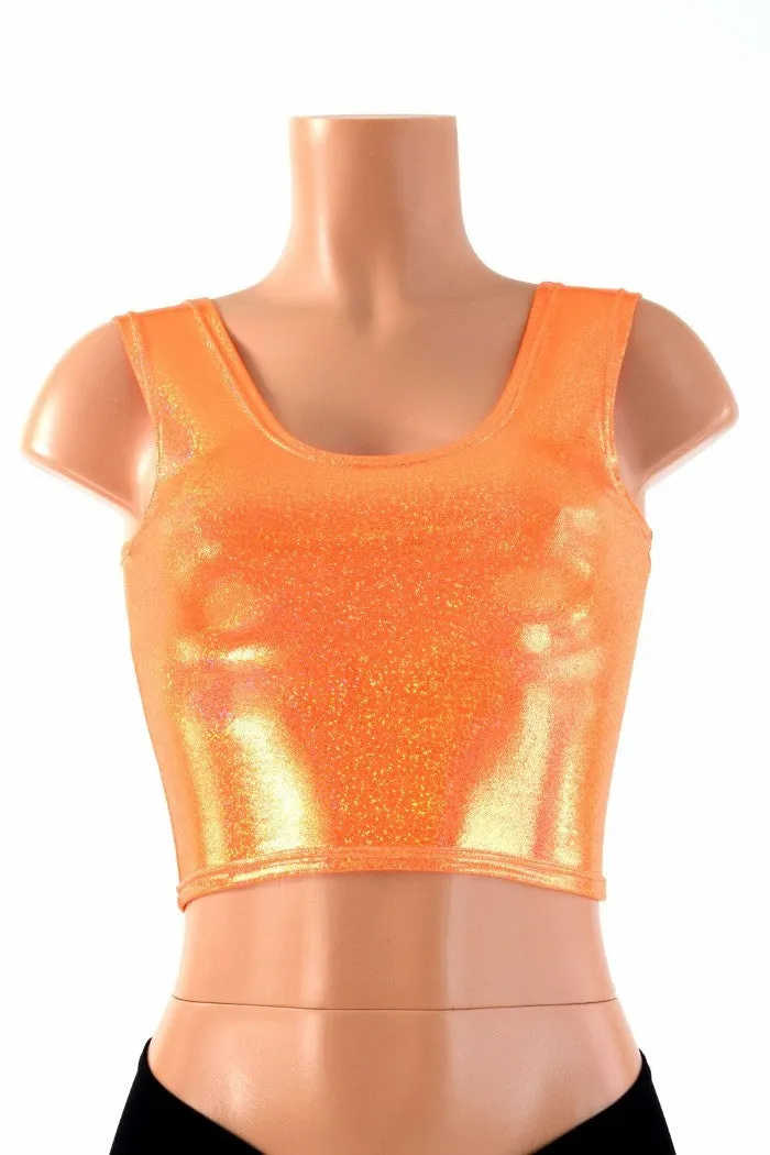 Orange Sparkly Tank Crop