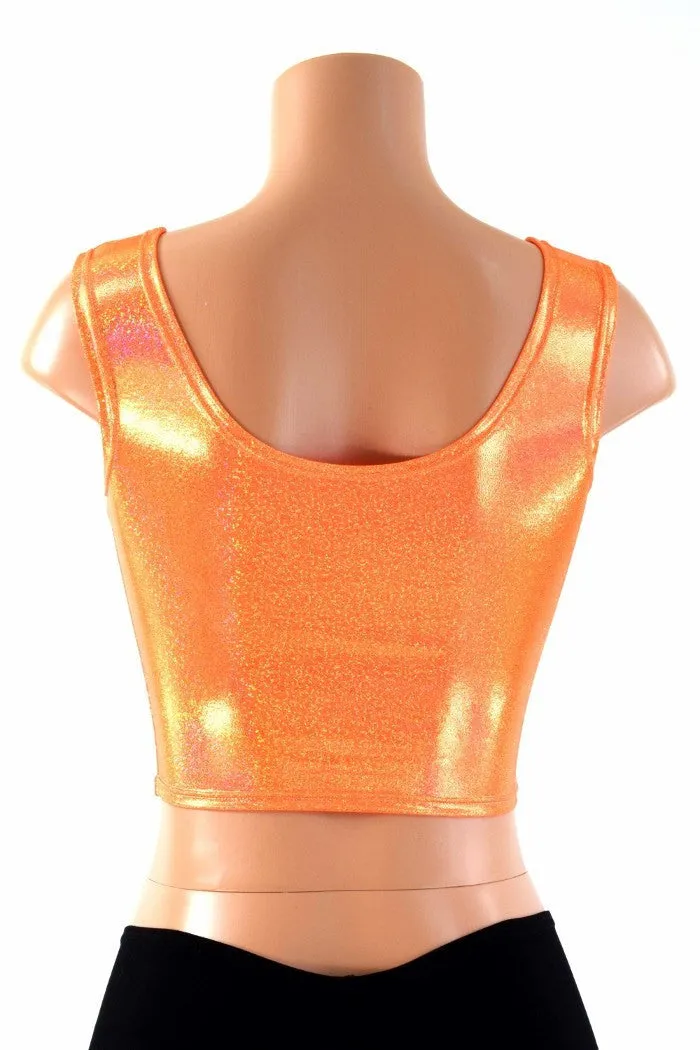 Orange Sparkly Tank Crop