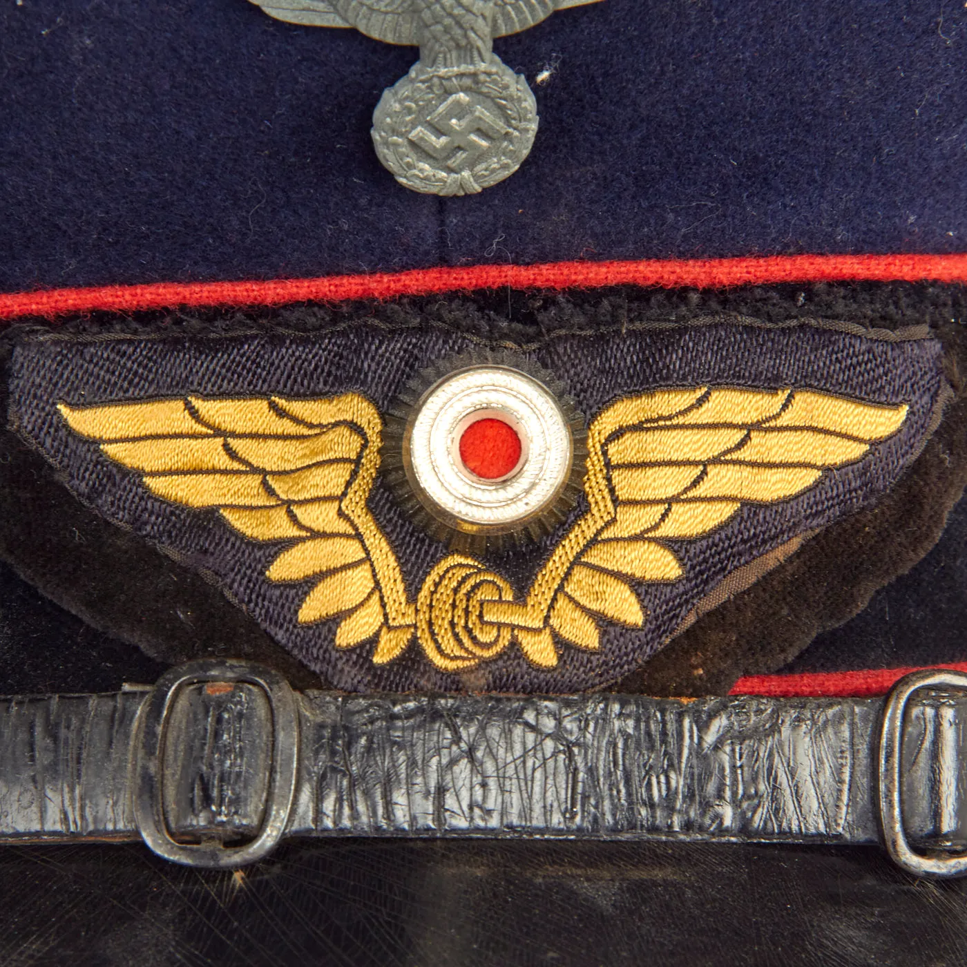 Original WWII German Deutsche Reichsbahn Railway Official’s Schirmmütze Visor Cap with Winged Wheel Insignia