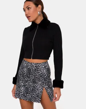 Pelmet Skirt in Rar Leopard Grey