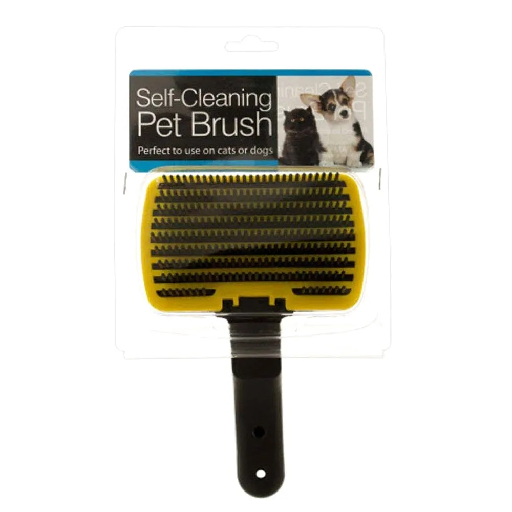 Pet Grooming Brush with Self-Cleaning Mechanism