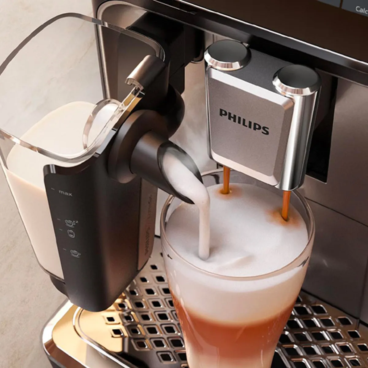 Philips Series 3300 LatteGo & Iced Coffee Automatic Espresso Machine, Black Chrome