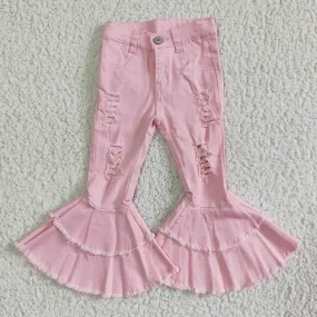 Pink bouble flares pants jeans