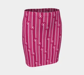 Pink Rolling Wave Fitted Skirt