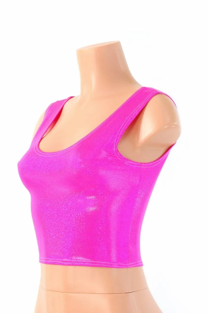 Pink Sparkly Jewel Crop Tank