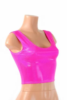 Pink Sparkly Jewel Crop Tank