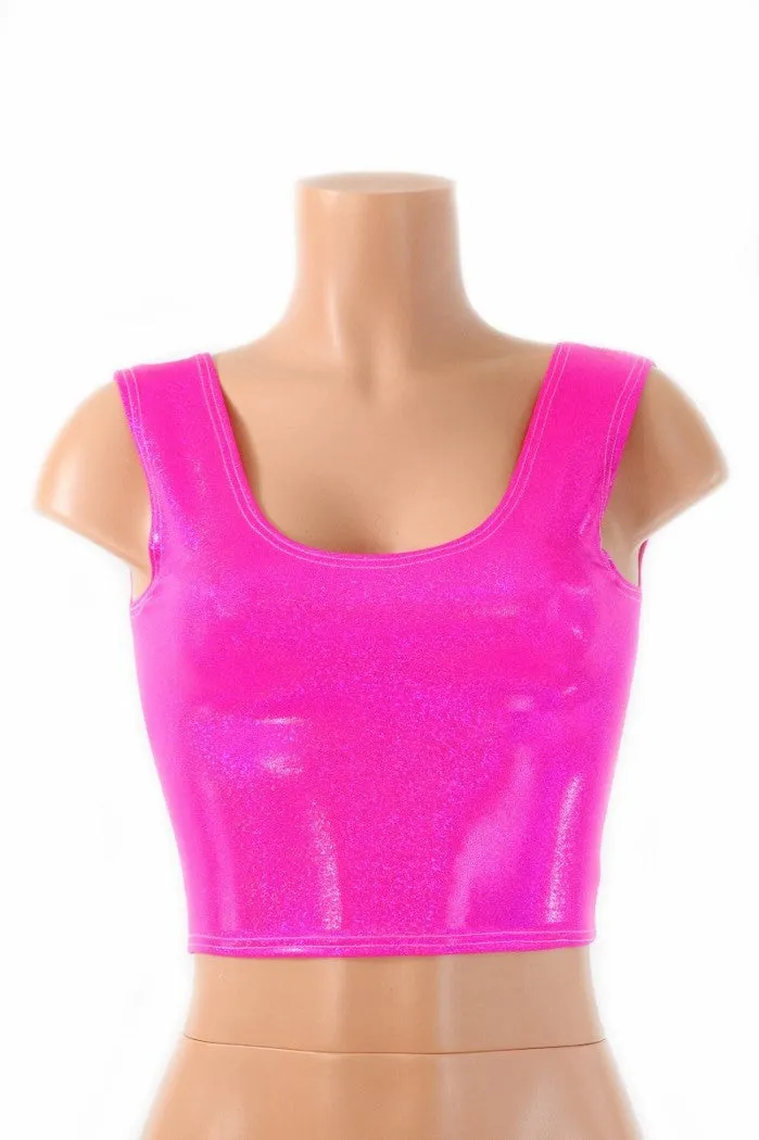 Pink Sparkly Jewel Crop Tank