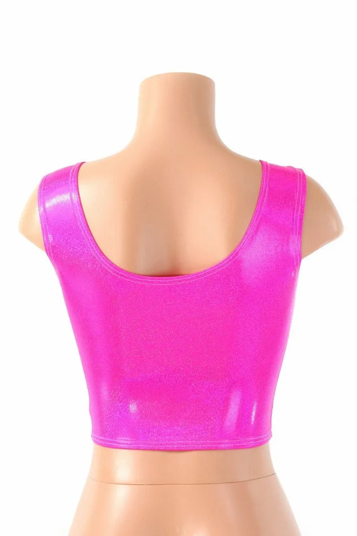 Pink Sparkly Jewel Crop Tank