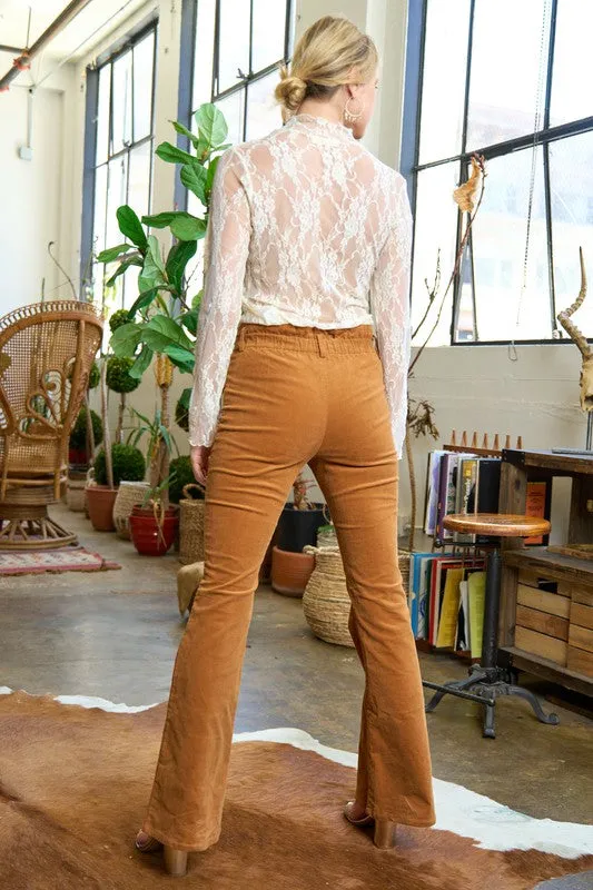 Plus Corduroy Flare Pants