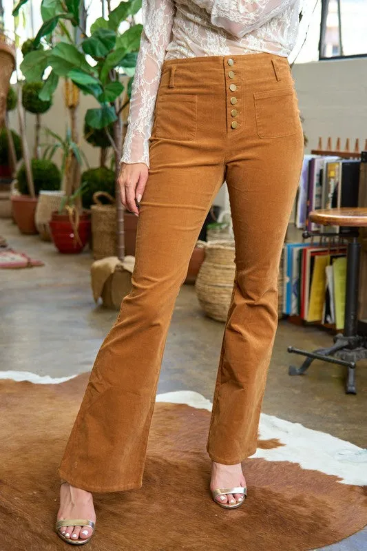 Plus Corduroy Flare Pants