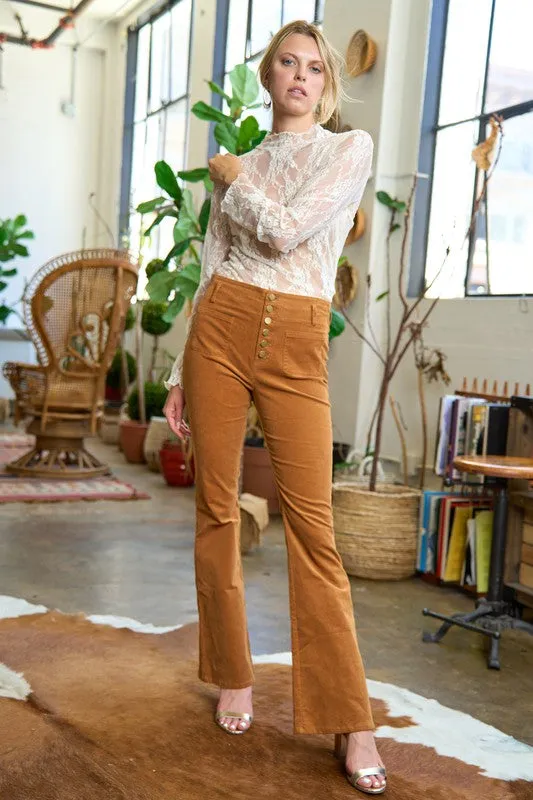 Plus Corduroy Flare Pants