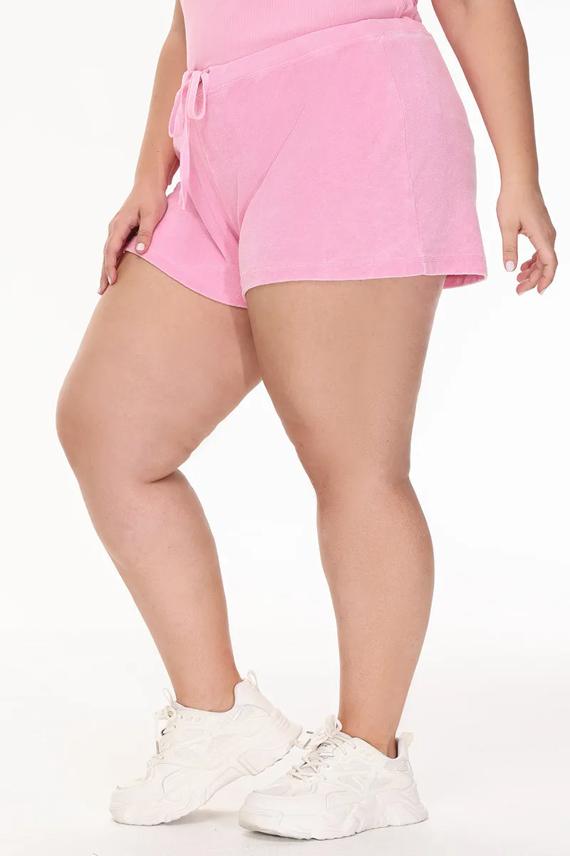 Plus-Size Big Bling Towel Terry Shorts