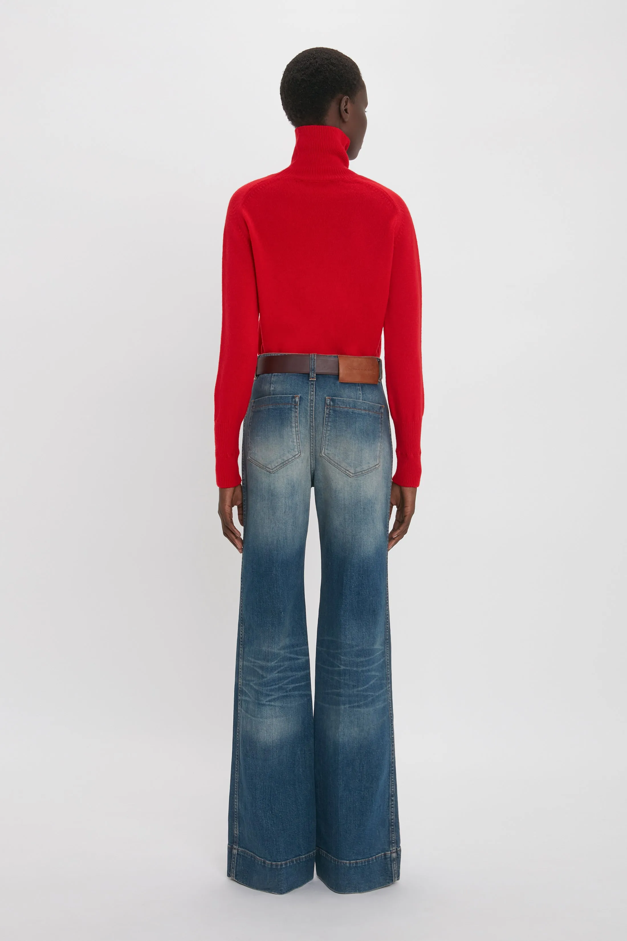 Polo Neck Jumper In Red