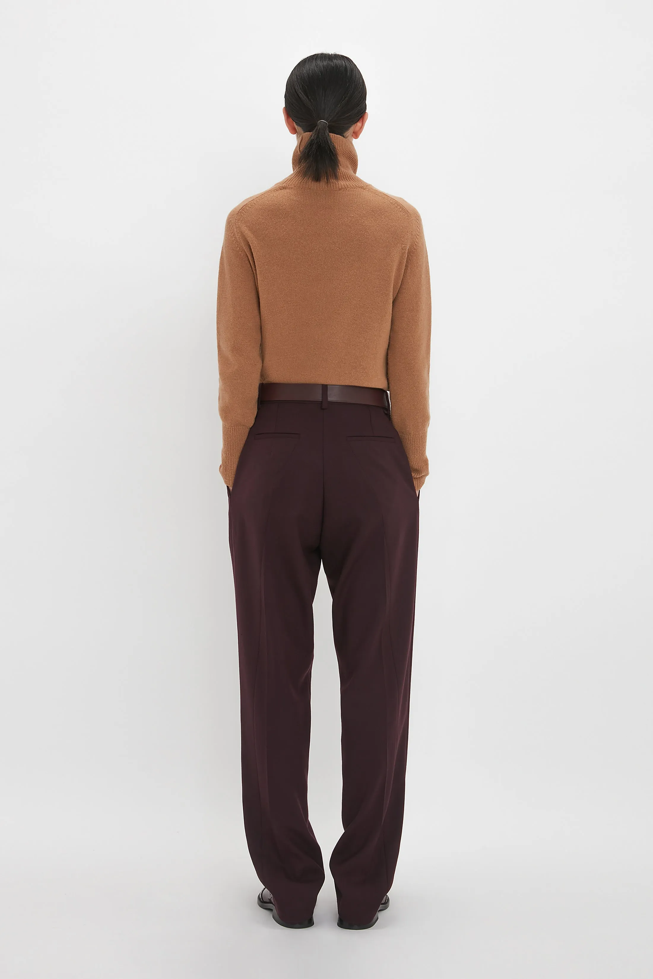 Polo Neck Jumper In Tobacco