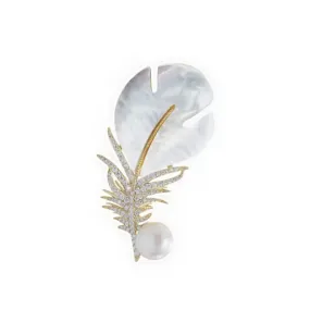 Pre Order:  Elegant Feather Shaped Brooch