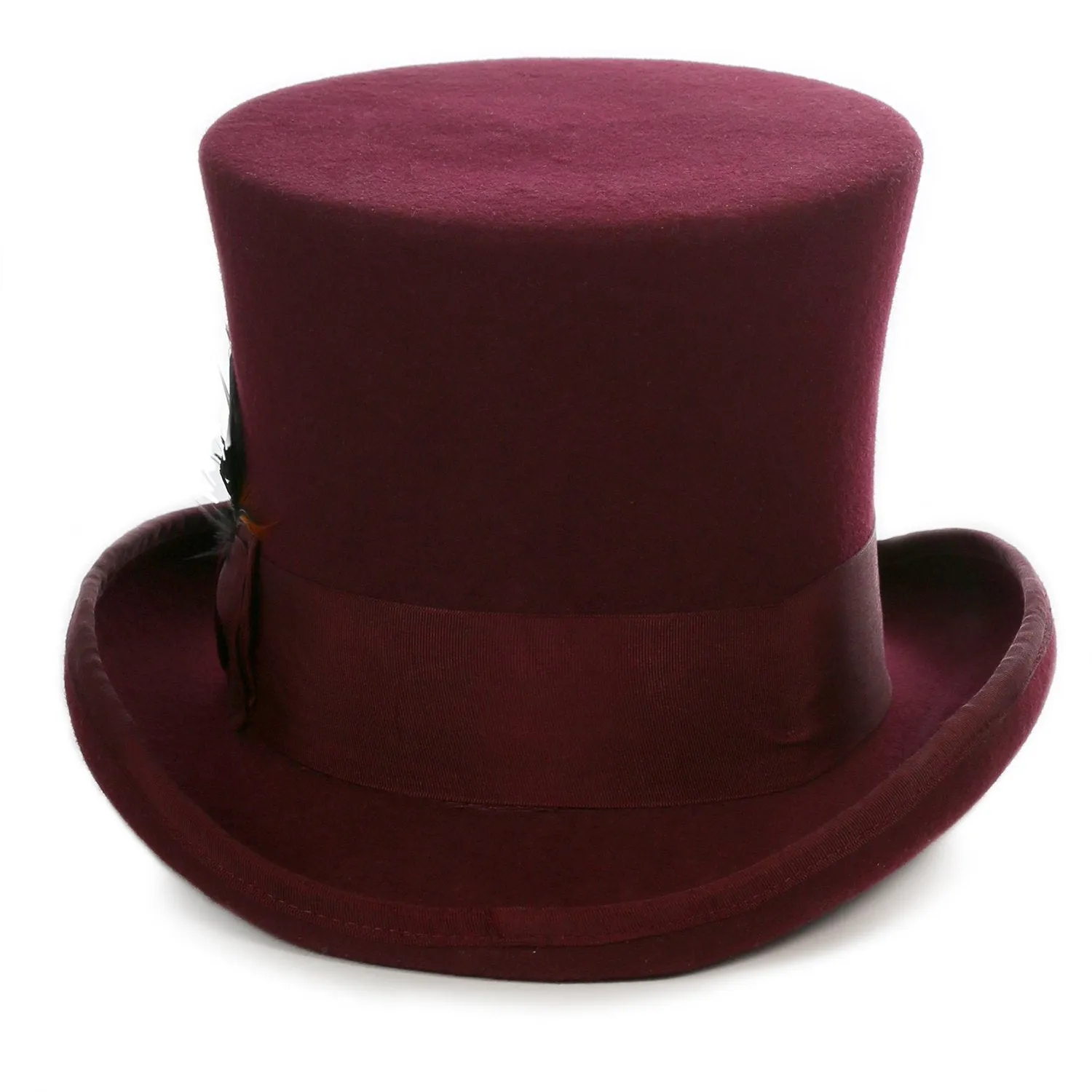 Premium Wool Burgundy Top Hat