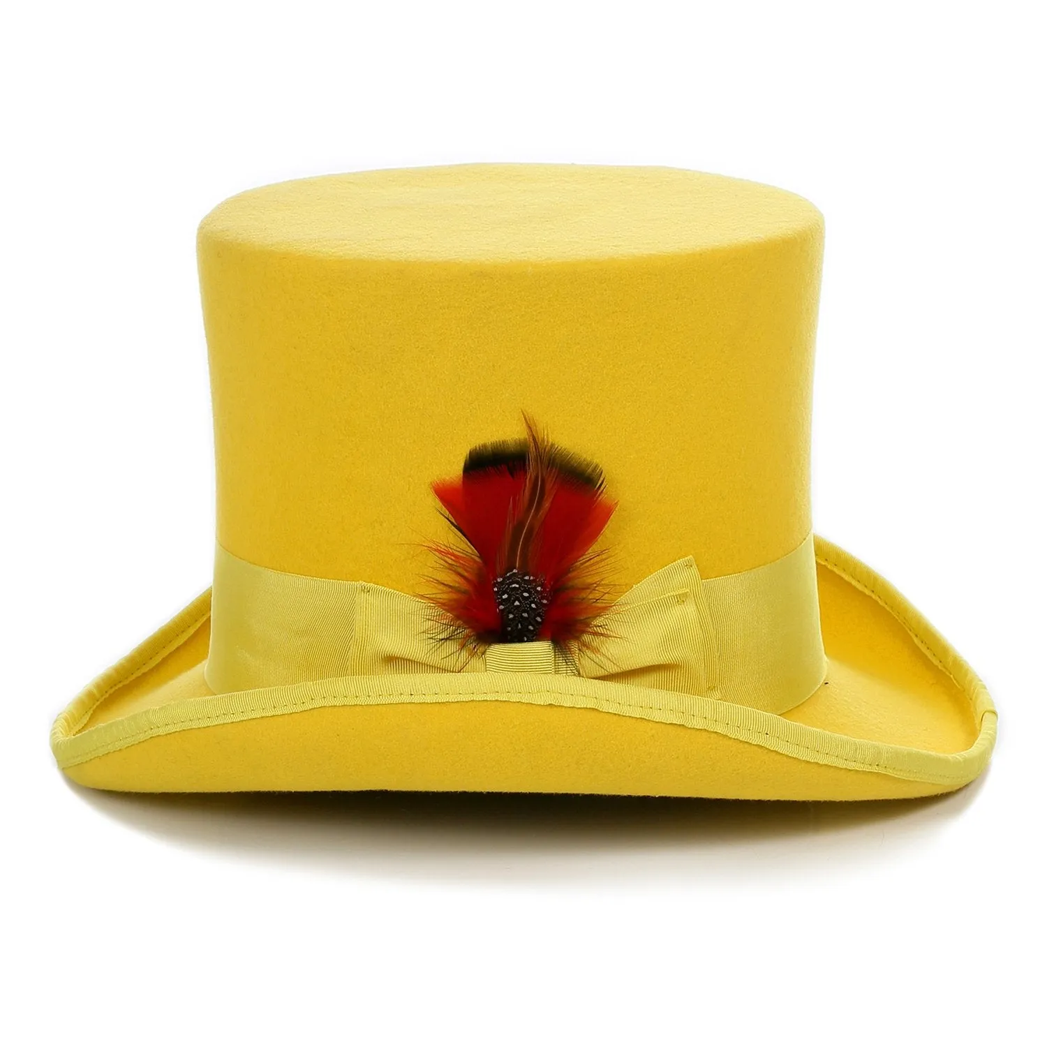 Premium Wool Yellow Victorian Top Hat