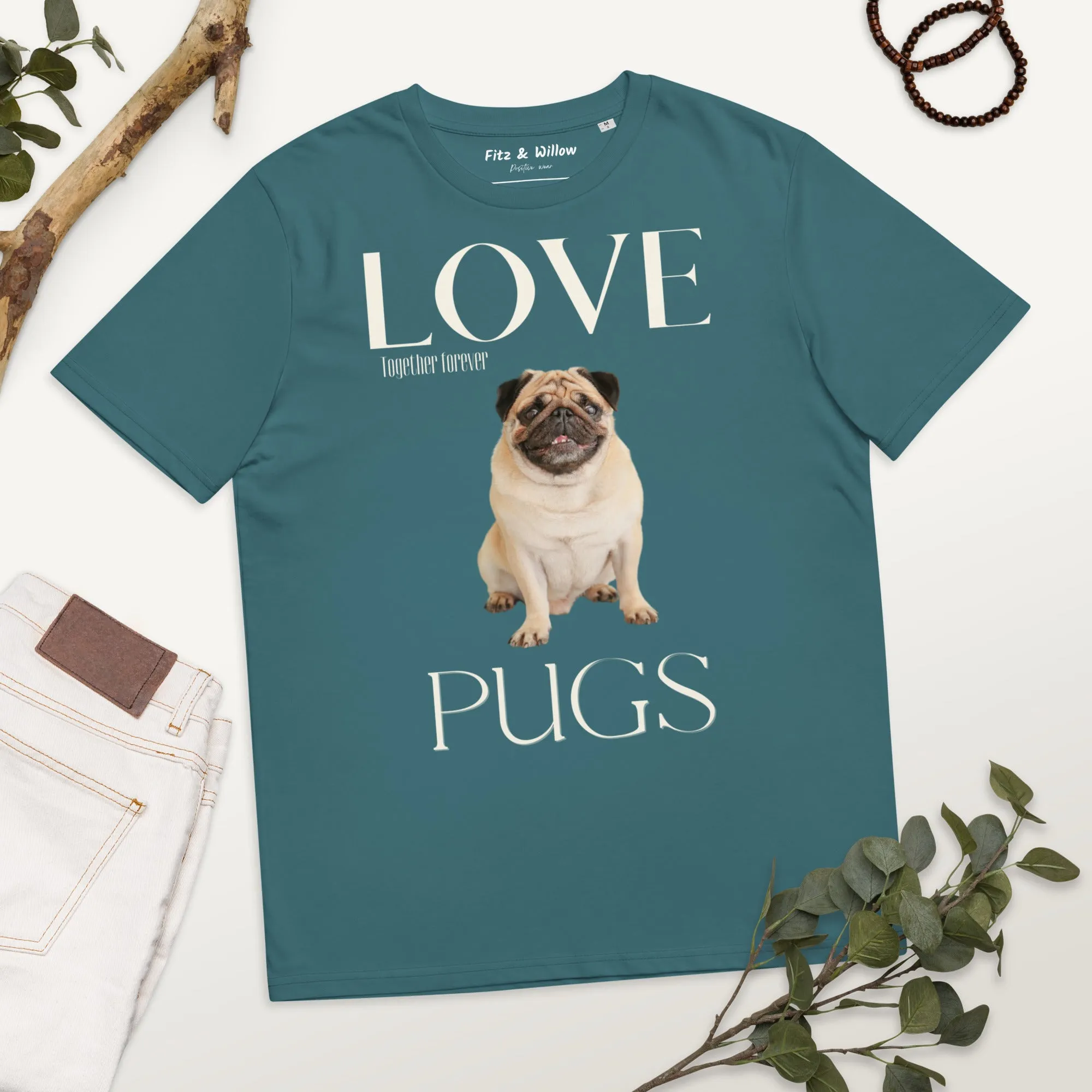 Pug Lovers, organic cotton t-shirt