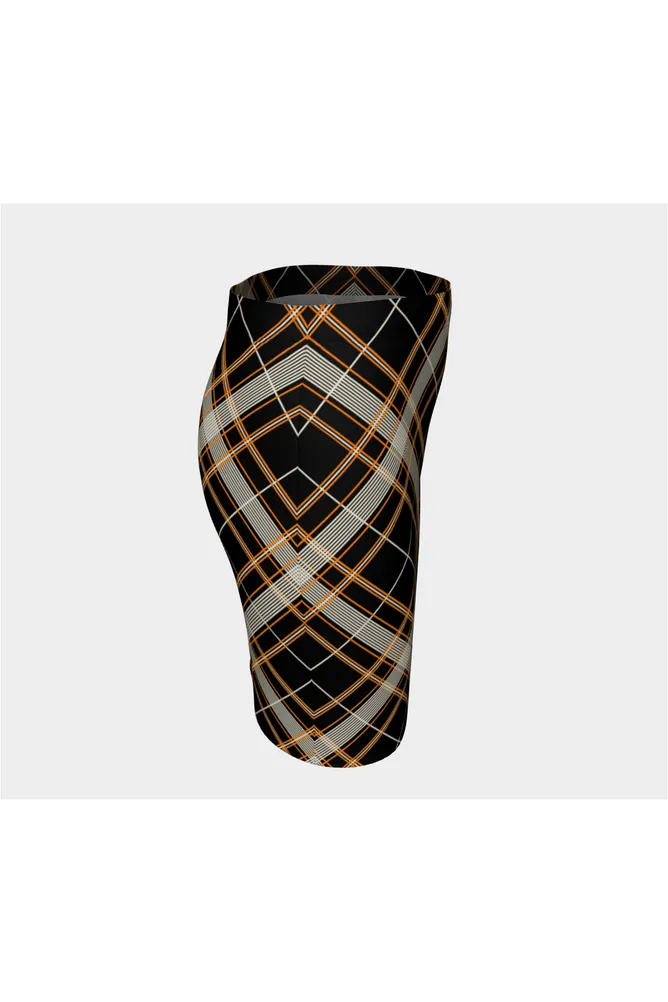 Pumpkin Bread Plaid Fitted Skirt