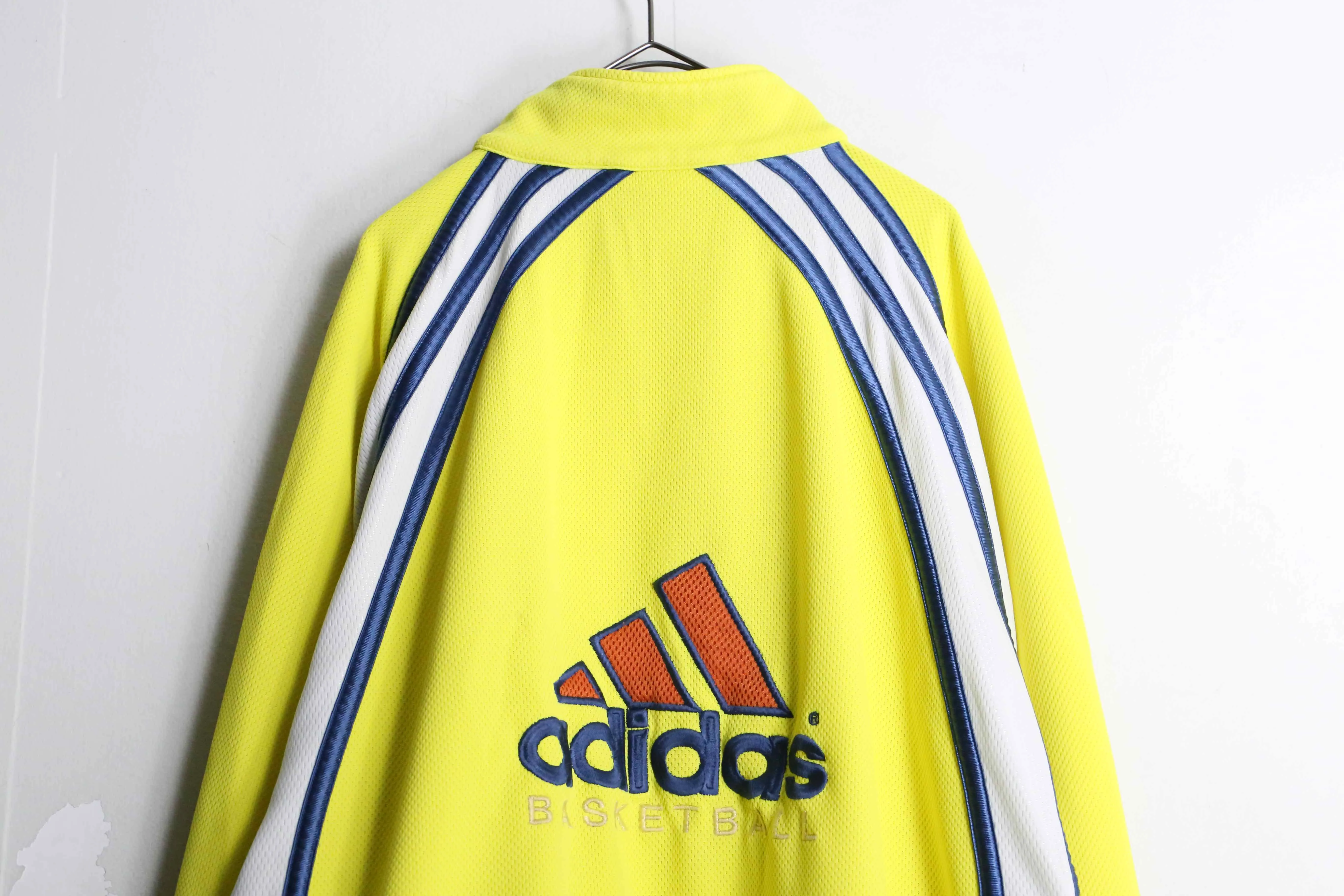 "adidas" yellow color mesh track jacket