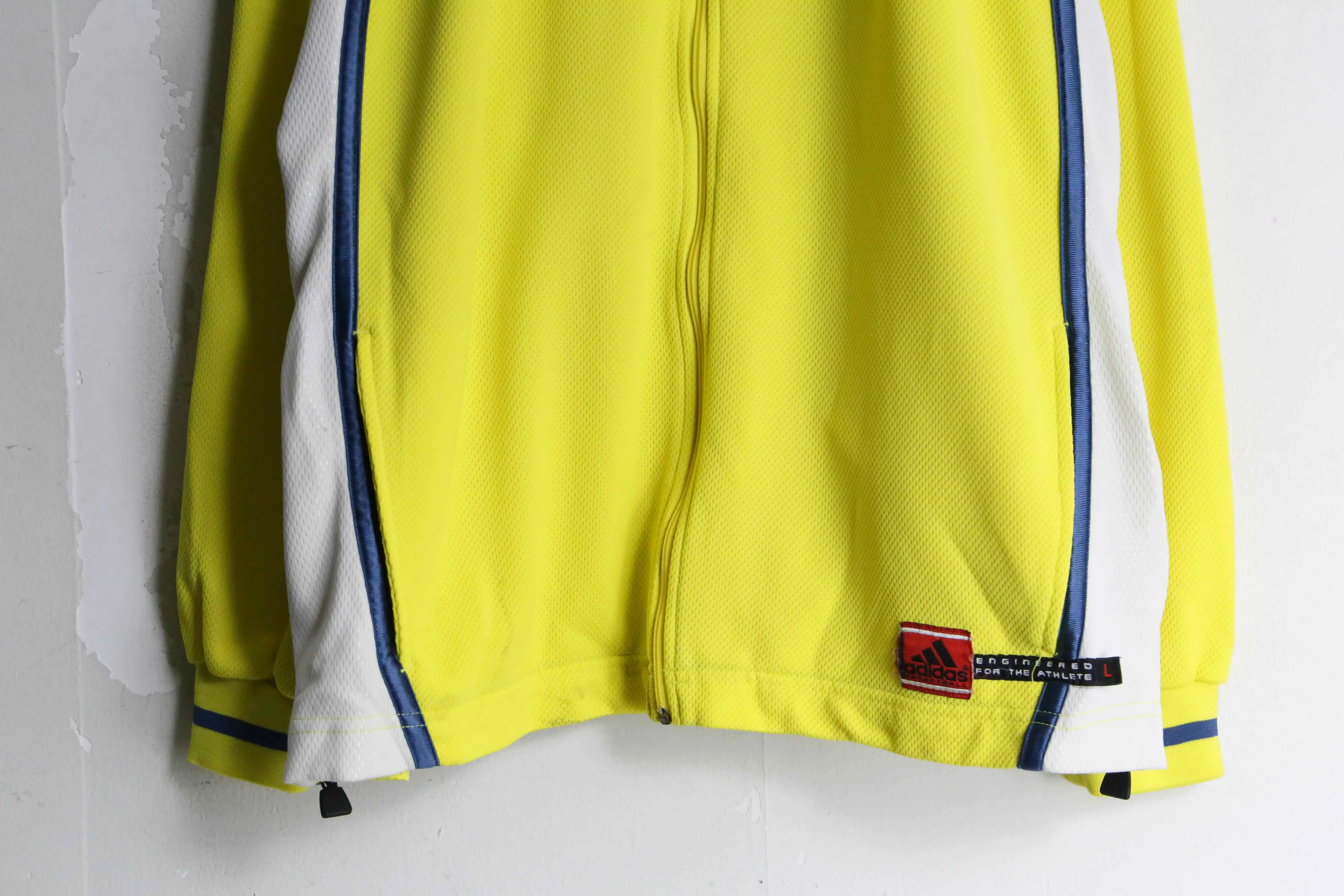 "adidas" yellow color mesh track jacket