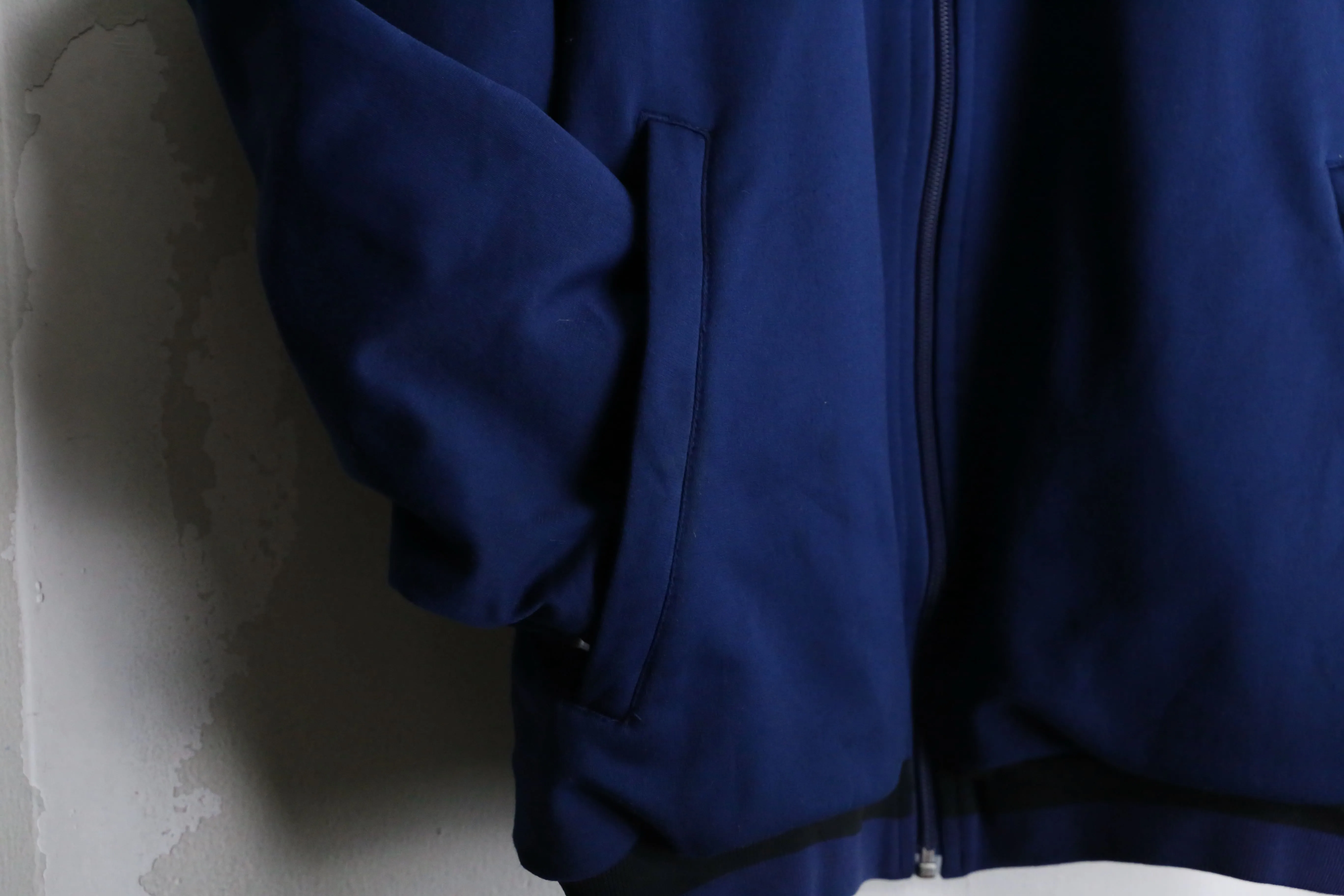 "DIADORA" blue × black reversible track jacket